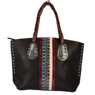 Fashionable handbag Eva, black/multi - only 4pcs left!