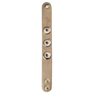 Faux leather strap for clips, silver/beige