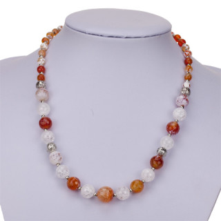 Necklace fac. agate/rock crystal