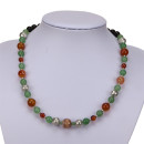 necklace green aventurine/red agate