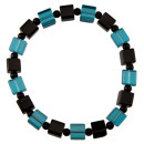 bracelet glass, cube, blue-black