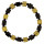 bracelet glass, cube, yellow-black