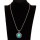 Necklace with pendant, blue