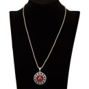 Necklace with pendant, red