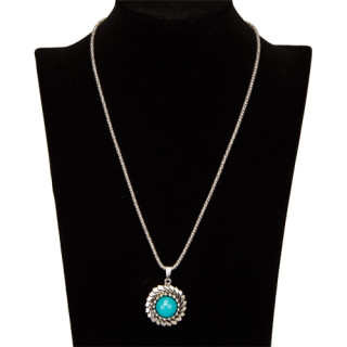 Necklace with pendant, blue