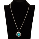Necklace with pendant, blue