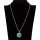 Necklace with pendant, blue