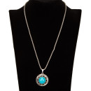 Necklace with pendant, blue