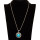 Necklace with pendant, blue