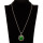Necklace with pendant, green