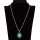 Necklace with pendant, blue