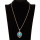 Necklace with pendant, blue