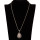 Necklace with pendant, rose quartz