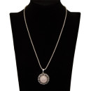 Necklace with pendant, rose quartz