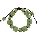 Armkette gefärbte Lava, Würfel, Grün