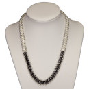 Noble necklace mother-of-pearl/hematite