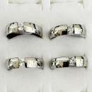 Edelstahlring mit Stein, Silber