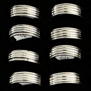 Stainless steel ring with outside ring, silver
