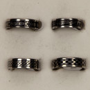 Stainless steel ring, silver-black, set