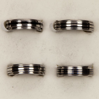 Stainless steel ring, silver-black, set