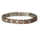 Stainless steel bracelet bronze-silver