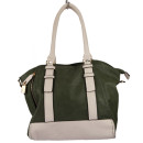 Fashionable handbag Sophia with case, green/white