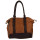 Fashionable handbag Sophia with case, light brown/dark brown