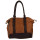 Modische Handtasche Sophia mit Etui, Hellbraun/Dunkelbraun