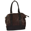 Fashionable handbag Sophia with case, brown/black