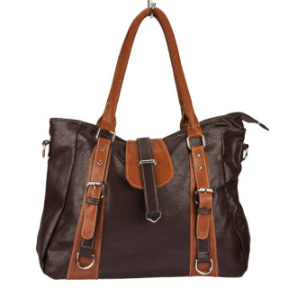 Fashionable handbag Julia, dark brown/light brown - only 4pcs left!