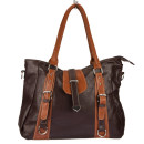 Fashionable handbag Julia, dark brown/light brown - only...