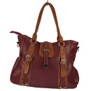 Fashionable handbag Julia, red/brown