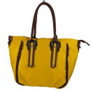 Fashionable handbag Claudia, yellow/brown