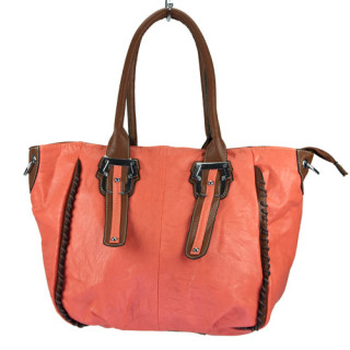 Fashionable handbag Claudia, pink/brown