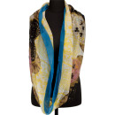 Scarf/Loop, black-yellow-blue, 180x95cm