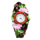 Ladies watch, DiLeo Roma, red, no battery check!