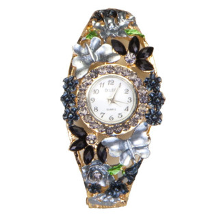 Ladies watch, DiLeo Riva, gray-blue, no battery check!