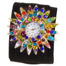 Ladies watch DI LEO Stella, black with mixed stones, no...