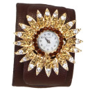 Ladies watch DI LEO Stella, brown, no battery check!