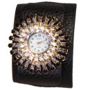 Ladies watch DI LEO Luna, black, no battery check!