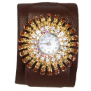 Ladies watch DI LEO Luna, brown, no battery check!