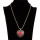 Necklace with pendant, heart, red