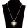 Necklace with pendant, heart, white