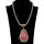 Necklace with pendant, red