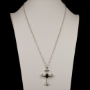 Long necklace with cross pendant and stone, 72cm - only...