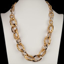Wide link chain, gold