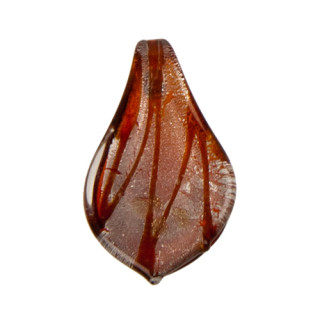 Small glass pendant brown/silver 33x20mm