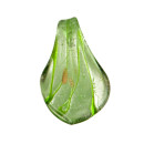 Small glass pendant green/silver 33x20mm