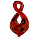 Big glass pendant, red/black