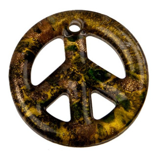 Glass pendant, Peace, black